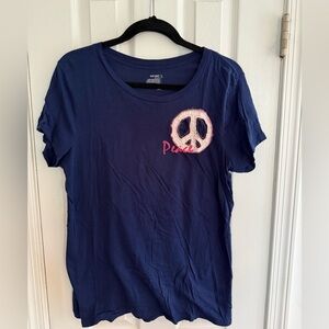Old Navy Navy Blue Peace Patch Short Sleeve Tee